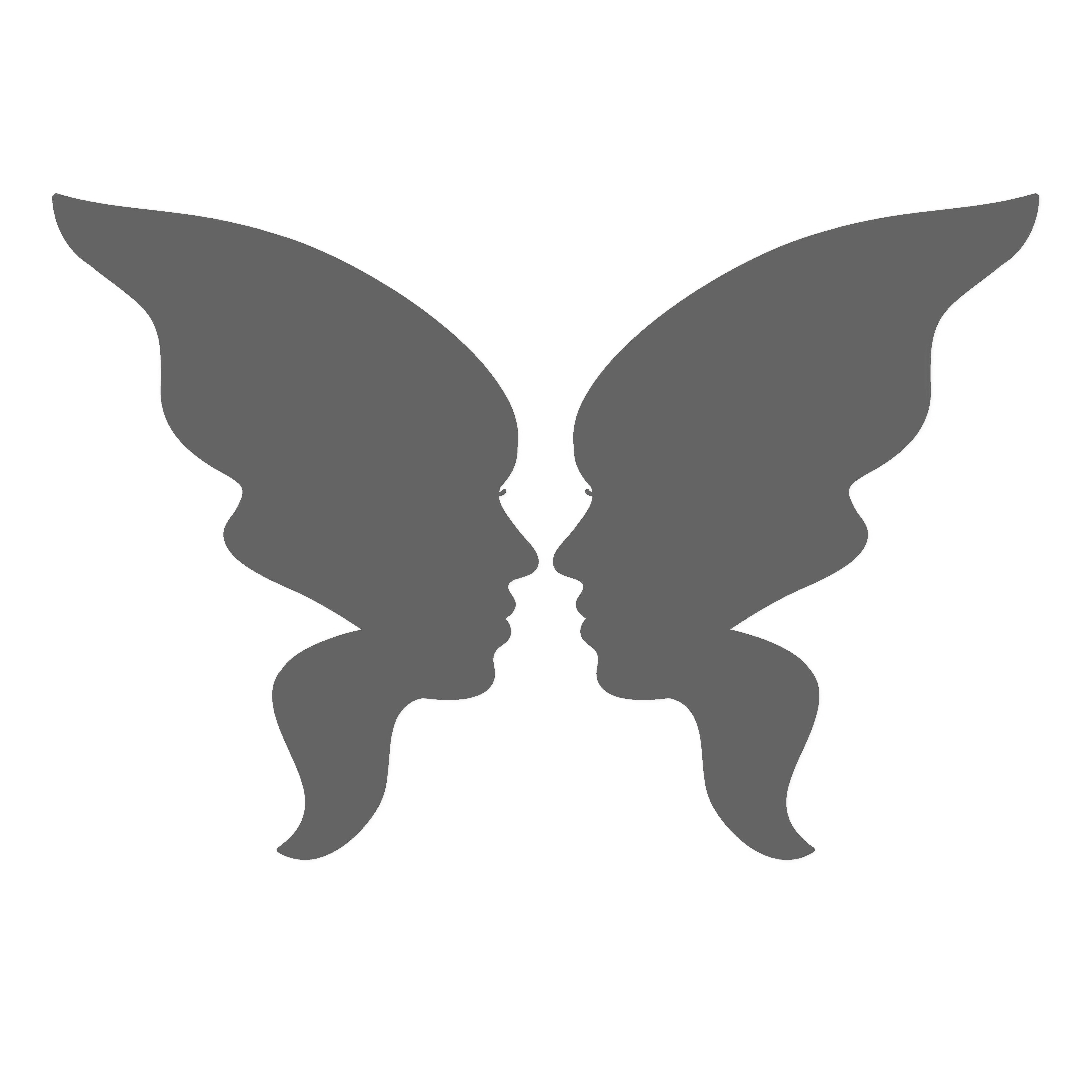 Mon Allen Therapy logo: two silhouetted faces forming a butterfly's wings.